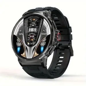 Black Silicone Men Smart Watch With Wireless Call-Outdoor Smart Watch For Men-Message Reminder, Sports Mode, Sport Smart Watch With 100+ Sport Modes Activity Fitness Tracker Pedometer Calories Music Control Message Push 710mAh