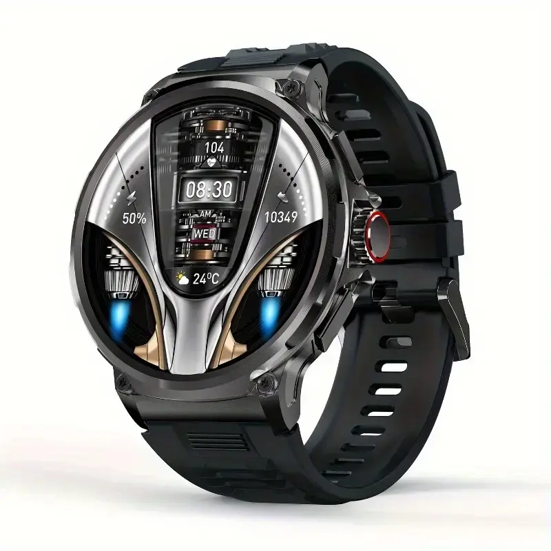 Black Silicone Men Smart Watch With Wireless Call-Outdoor Smart Watch For Men-Message Reminder, Sports Mode, Sport Smart Watch With 100+ Sport Modes Activity Fitness Tracker Pedometer Calories Music Control Message Push 710mAh