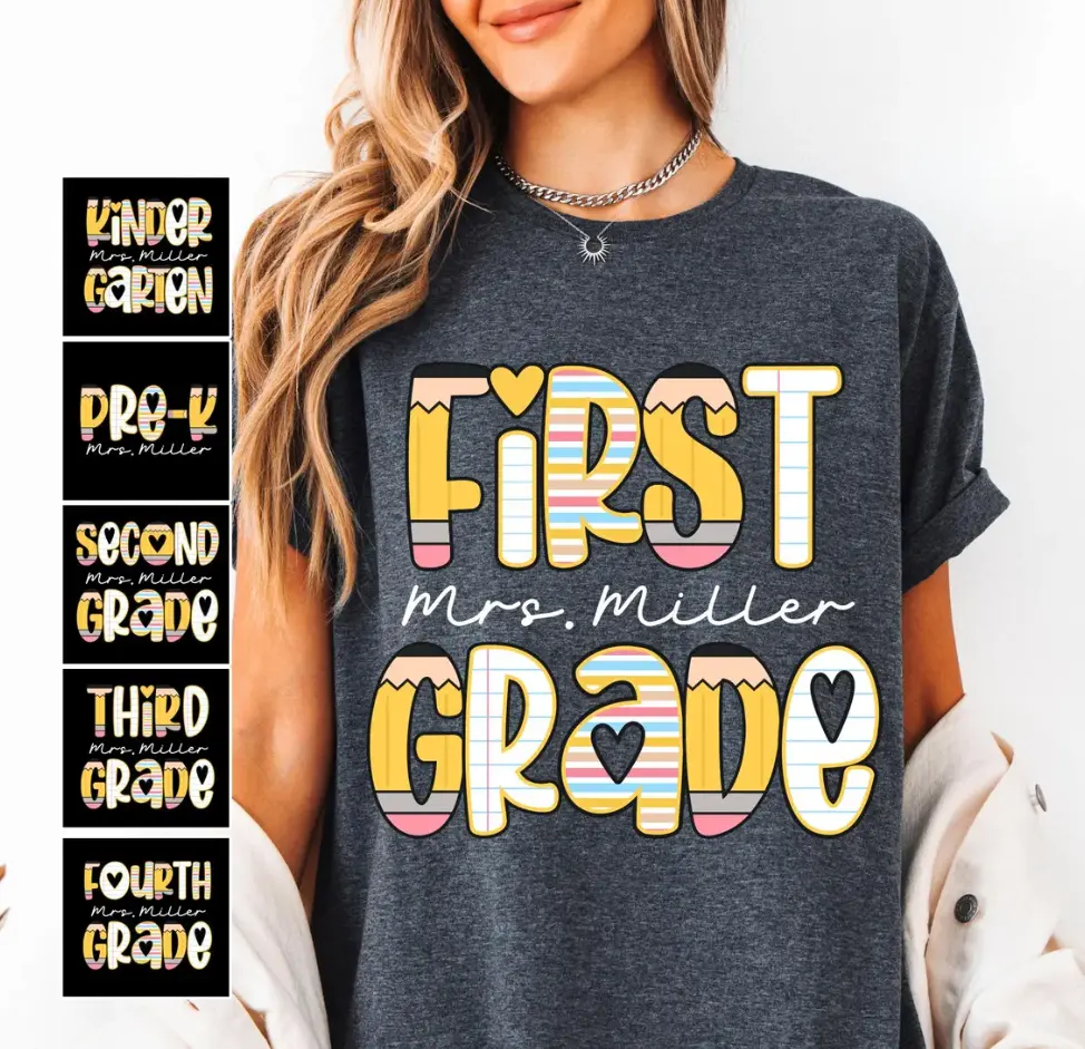 Customized Teacher Team Shirt, Teacher Name T-Shirt, Back to School Gift, Matching School Tee First Day Of School T-Shirt