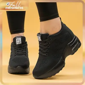 Sosenfer Women's tenis feminino campus shoes Sporty Low Top Lace-Up Sneakers hairstylist shoes Wedge sneakers Height Increasing Sneakers,1029 -4Gift