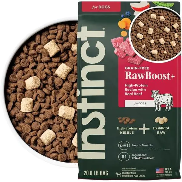 Instinct RawBoost, Natural Dry Dog Food with Freeze-Dried Pieces, High Protein, Grain-Free Recipe - Real Chicken, 20 lb. Bag