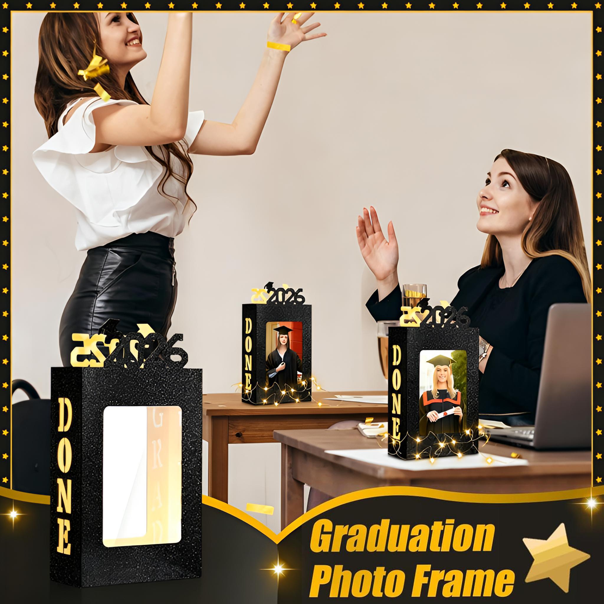 2026 Graduation Table Centerpieces 4/8Pcs Fit 4x6in Photo Grad Gifts Party Favor for Graduates