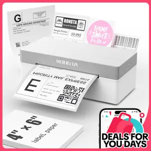 RONGTA Bluetooth Wireless Thermal Shipping Label Printer, Compatible with iOS, Android, Windows, Mac, Chromebook, Etsy, eBay, Shopify, USPS, for Efficient Printing (White) summerwins