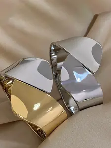 Stainless Steel Waterproof Retro Style Wristband Bracelet, Thick Wide Version, Suitable for Daily Use, Vacation, Birthday Gifts, Stackable Bracelets