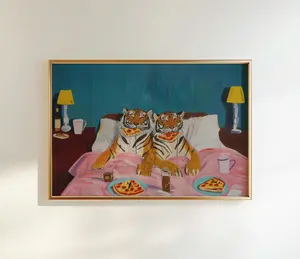 Wall Art Tiger Pizza Print: Dopamine Decor Unframe-style