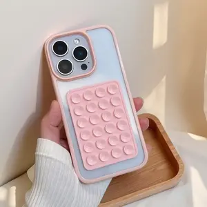 Anti-Slip Suction Cup Phone Case, Strong Adhesive, Compatible with iPhone 16 15 14 13 12 11 Plus Pro Max, Unique Design, Durable Material