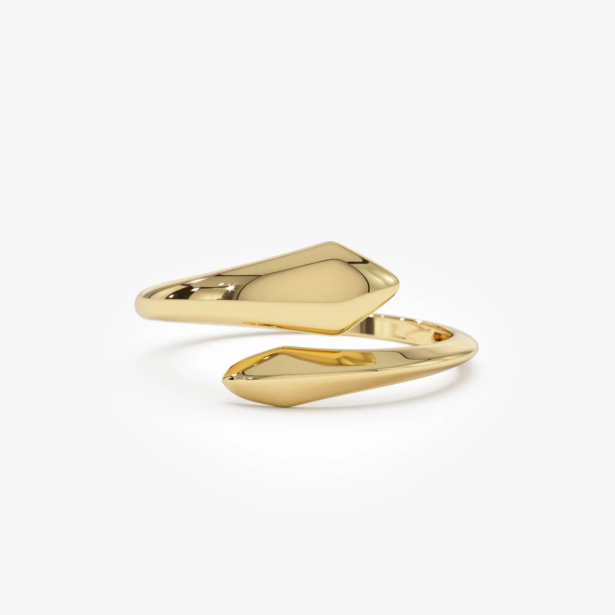 14K Gold Tapered  Bypass Ring