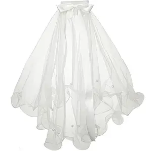 Elegant Double Layer Bridal Veil with Hair Clip
