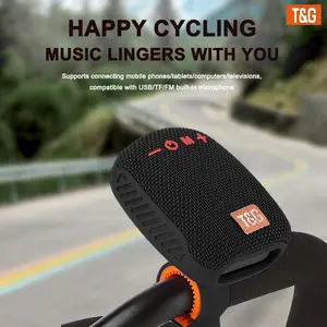 T&G 392 Outdoor Cycling Compact Wireless Speaker - IPX5 Waterproof Audio Device with TWS Music Player, FM, TF Card, USB Drive Support for Phone, Tablet Connection