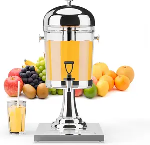 ROVSUN Beverage Dispenser, Drink Dispenser Water Juice Dispenser Stainless Steel with Ice Container for Party Catering Buffet Restaurant (2.2Gallon)