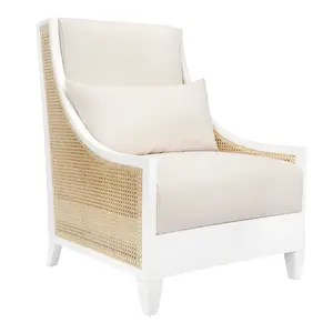 Raleigh Caned Club Chair in Eggshell White