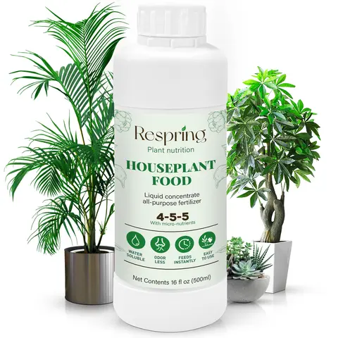 Respring All-Natural Vegan Garden Fertilizers & Plant Food, 16oz 4-5-5 Water-Soluble Ready-to-Use Liquid for Indoor Plants, Growth Support, 50gal Dilution, Groundwater Safe