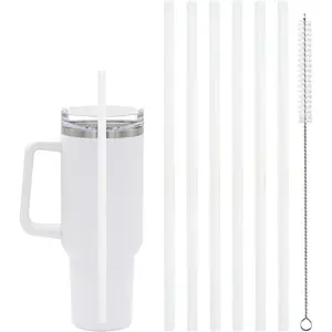 6 count Replacement Straw for  Adventure Quencher 40 oz 30 oz Cup Tumbler,Straws with Cleaning Brush for  Accessories