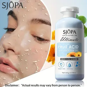 SJOPA Ultimate Fruit Acid Smooth Scrub Gel - Deep Cleansing Formula with Aloe Vera Papaya & Chamomile Extracts for All Skin Types Gender Neutral Body Care