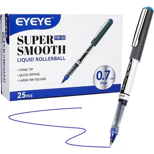 Blue Rollerball Pens 0.7mm, 25 Pack Liquid Ink Quick Dry Blue Ink Pens Smooth Writing for Journaling, Note Taking, Office and School Supplies