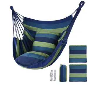 Tanlook Woven Hanging Hammock Chair Swing Max 300 lbs Weight Capacity with 2 Cushions & Storage bag Indoor Outdoor Comfortable Cozy