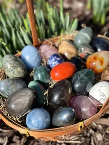 Crystal Egg (~1.75") - Polished Stone Egg - Crystal Easter Egg - Crystal Sculpture - Crystal Egg Carving - Ostara Crystal Egg - Spring Decor