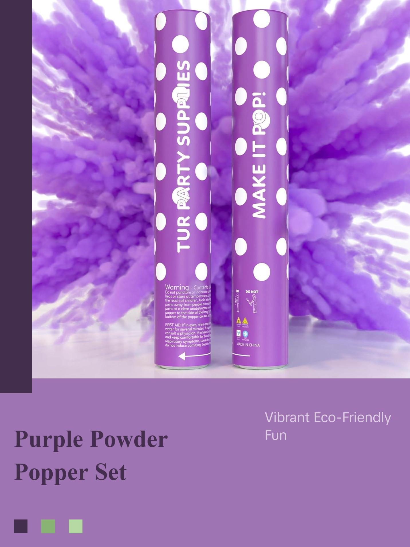 2 Pack Purple Powder Cannon Poppers (12 Inch) 2 Pack Purple Powder Cannon Poppers (12 Inch)