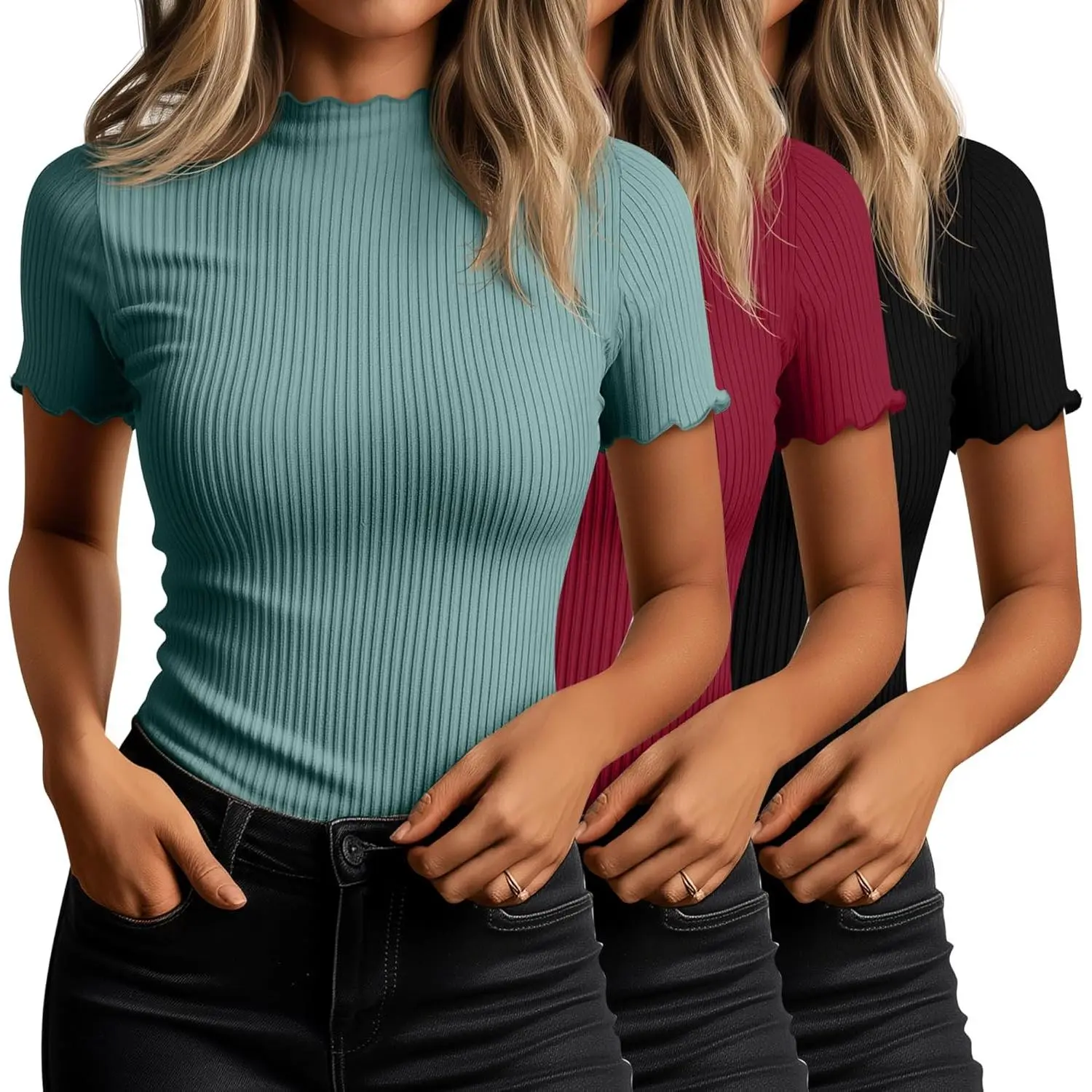 Black, Wine Red, Bean Green