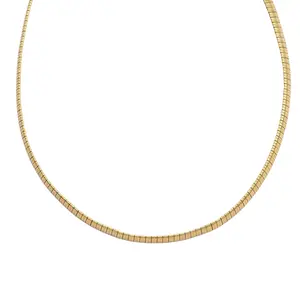 Omega Chain Necklace 17.5-19.5 Inches in ION Plated Yellow Gold Stainless Steel