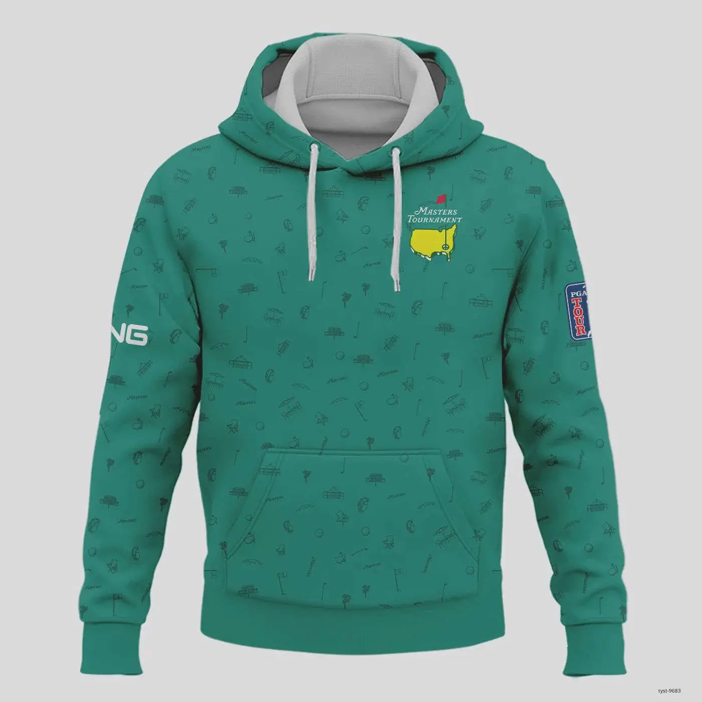 Green Augusta Icons Pattern Ping Hoodie for Golf Masters Tournament Sports