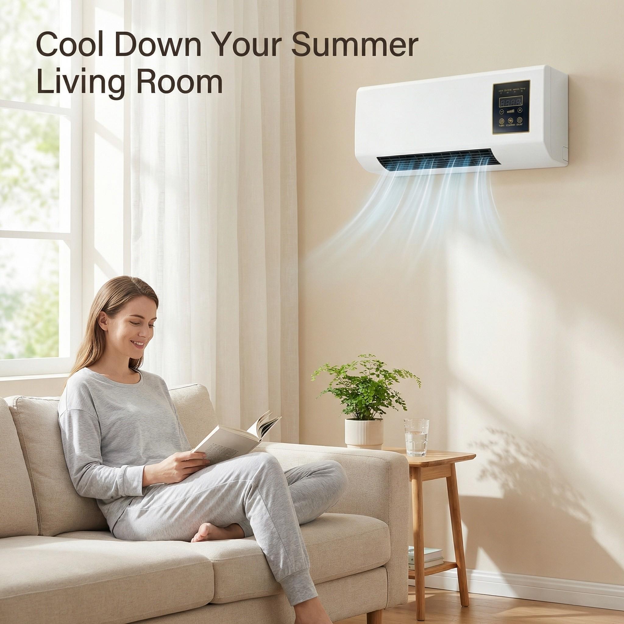 Instant Warmth & Soft Breeze! 1400W Wall Mounted Dual Mode Fan For Bedroom Living Room Office Instant Warmth & Soft Breeze! 1400W Wall Mounted Dual Mode Fan For Bedroom Living Room Office