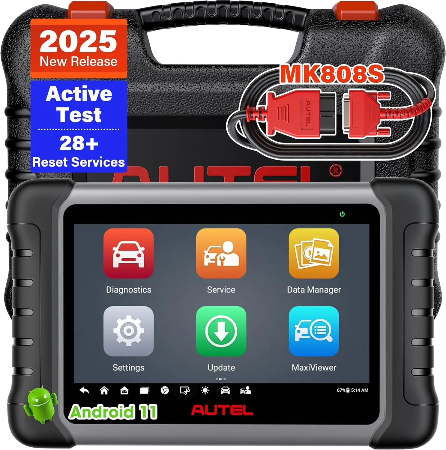 Autel MaxiCOM MK808S-TS OBD2 Scanner,TPMS Programming Relearn Retrofit, All-System Scan, Os 114+64G,Summervibes