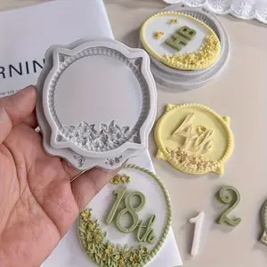 Flower Frame Shaped Silicone Mold, 1 Count DIY Craft Cake Chocolate Decorating Mold, Kitchen Baking Tool for Home Dining Room Dessert Shop Art