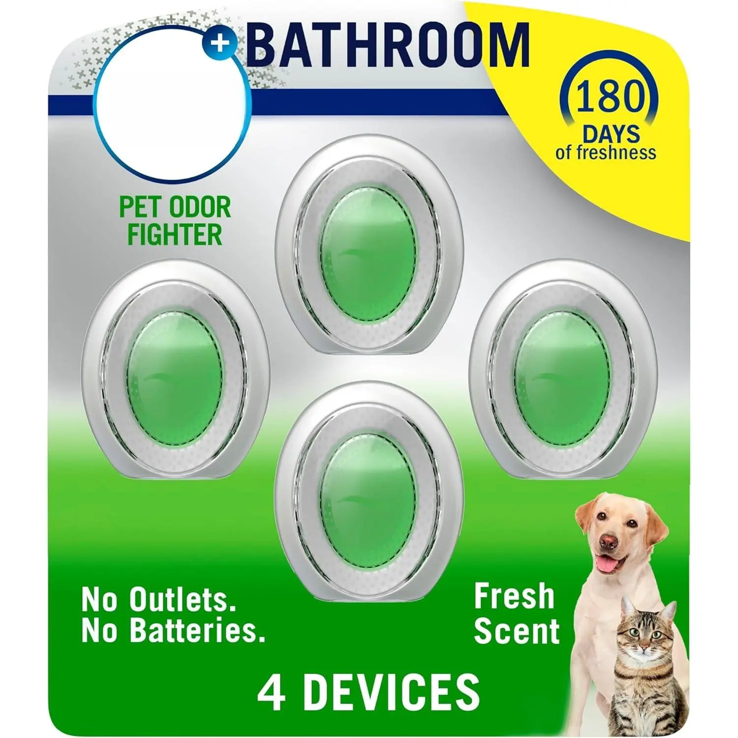 Bathroom Air Freshener, Odor-Fighting, Plug In Alternative, Air Fresheners for Home and Bathroom and Kitchen, Closet Air Fresheners, Heavy Duty Pet Scent, 4 Count