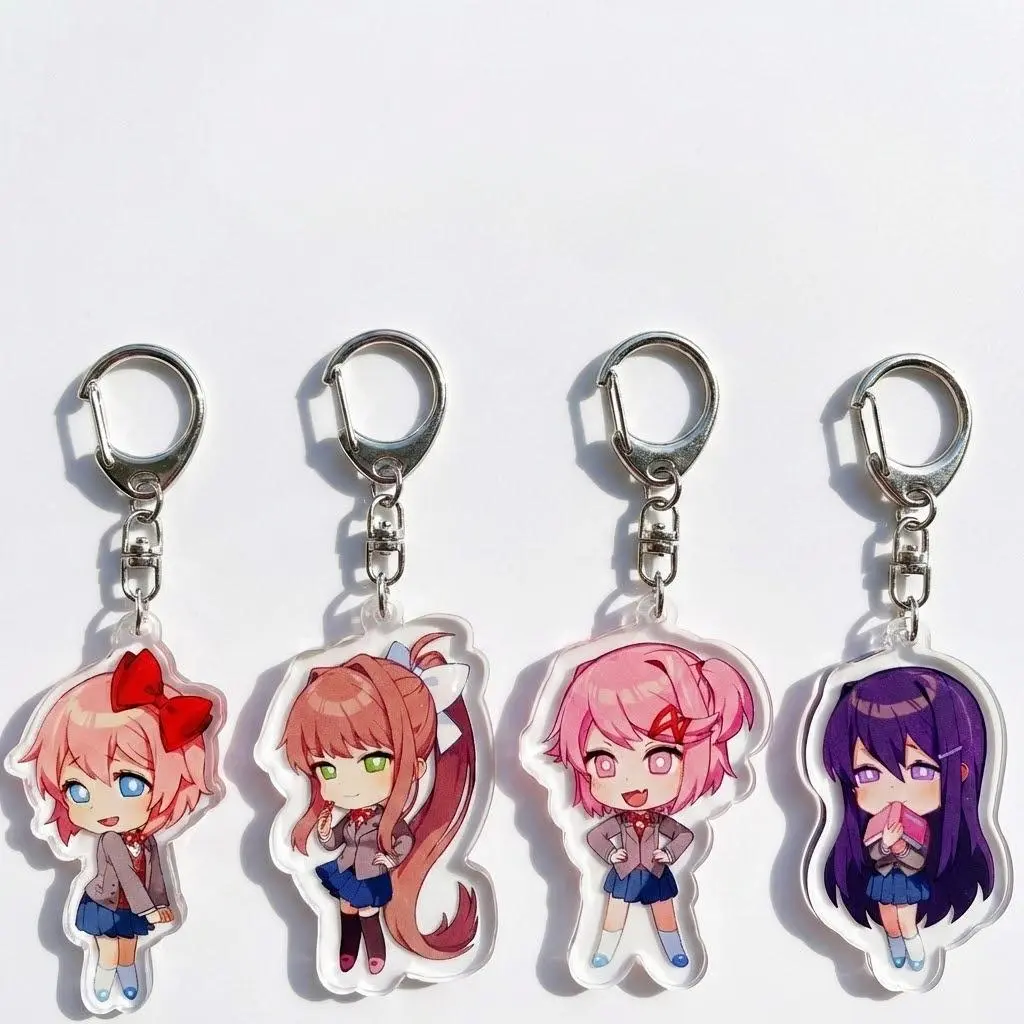 DDLC Anime Acrylic Keychain, Doki Doki Literature Club Bag Charm, Anime Gift for Friend, Kawaii Bag Accessory, Cool Collectible Gift for Fans, Aesthetic Merch for Players
