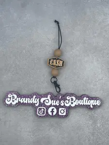 Johnny Cash Beaded Car Charm / Freshie Hanger