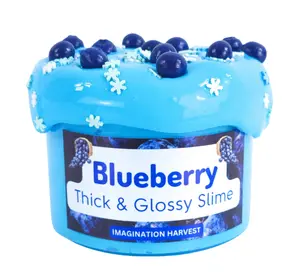 Blueberry Crunchy Slime with Charms and Sprinkles - Thick and Glossy Slime - Imagination Harvest Cloud Slime