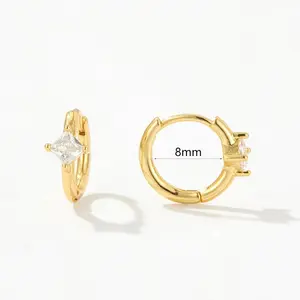 Birthstone Earrings for Women Trendy Emerald Birthstone Earring Dainty Small 14k Gold Plated Huggie Hoop Earrings Cubic Zirconia Earring Birthday Gifts for Women Jewelry