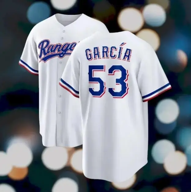 2026 New Texas Flag Baseball Jersey #53 Garcia - Tailgaters Fan Sports Uniform
