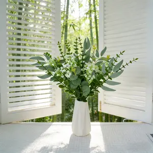 30pcs Mixed Wedding Handheld Bouquet, Nordic Style Artificial Flowers, Eucalyptus Leaves Set, DIY Floral Arrangement Materials, Artificial Fake Flowers, Home Decoration Bouquet