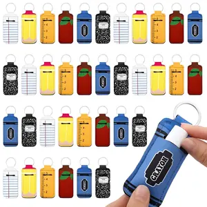 20/36Pcs Lipstick Holder Keychain Teachers Appreciation Gift for Women Teacher End of Year Back to School Party Favor Funny Lip Balm Lipstick Keychain Hold Bulk Portable Lip Balm Bag with Hook Teacher Day Thank You Gift