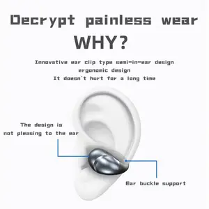 LEMISA Sports Wireless Headphones New Long Battery Life Wireless Earphones Clip Ear HD Non-In-Ear For IPhone Android Universal Digital