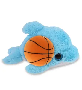 BIG EYE PLUSH - BLUE DOLPHIN WITH BASKETBALL PLUSH