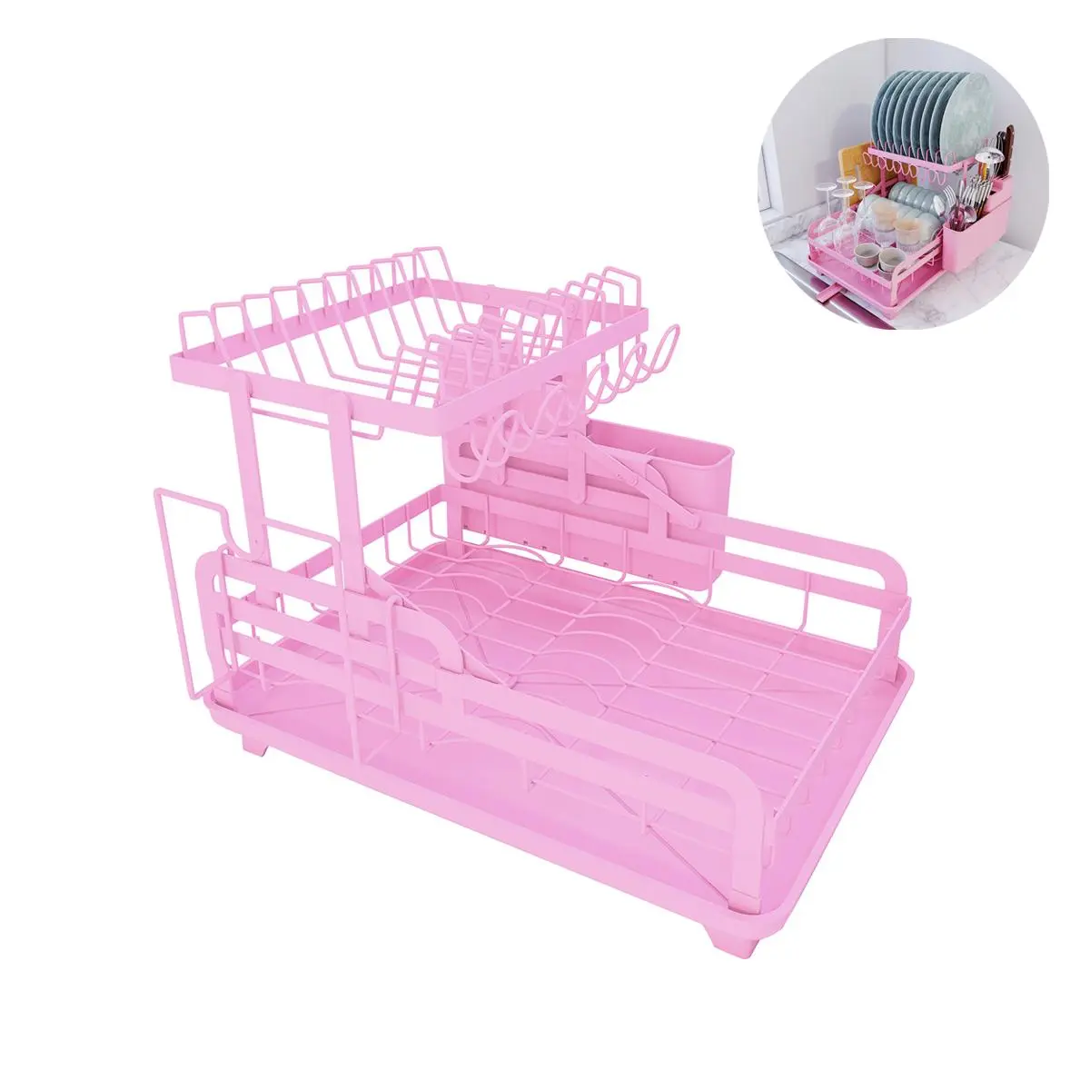 Kitchen Dish Drainer Rack, Countertop Dish Rack, Countertop Dishes Rack, Dish Drying Organiser, Foldable Utensil Organizer for Tabletop, Versatile Bowl and Plate Storage Solution at Home