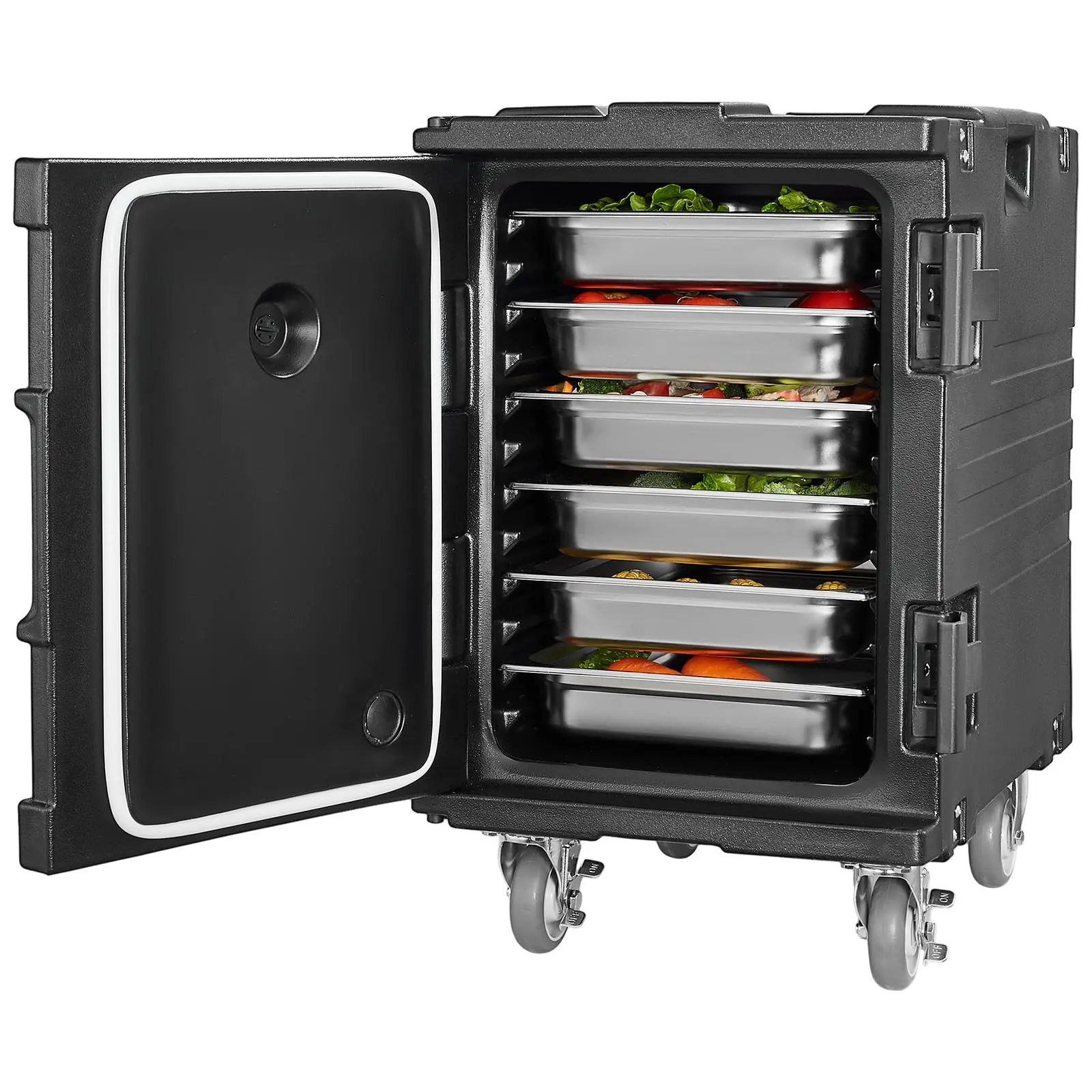【SummerFinds】VEVOR Insulated Food Pan Carrier,  95 Qt Hot Box for Catering, Food Box Carrier with Buckle, Front Loading Food Warmer with Handles, End Loader with Wheels for Restaurant, Canteen