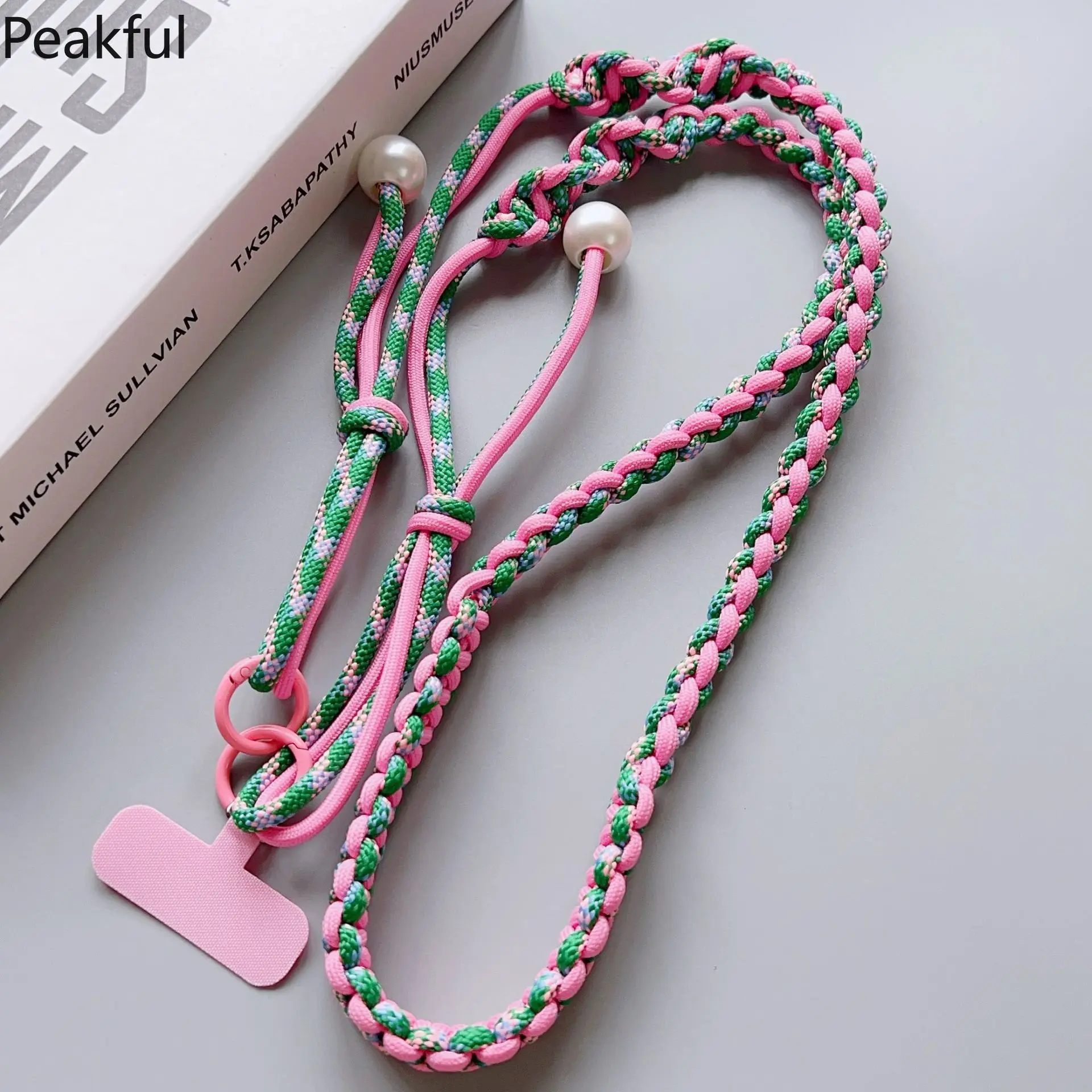 Color twist 4 strands long rope hand-woven key pendant adjustable back color contrast rope core rope keychain Color twist 4 strands long rope hand-woven key pendant adjustable back color contrast rope core rope keychain