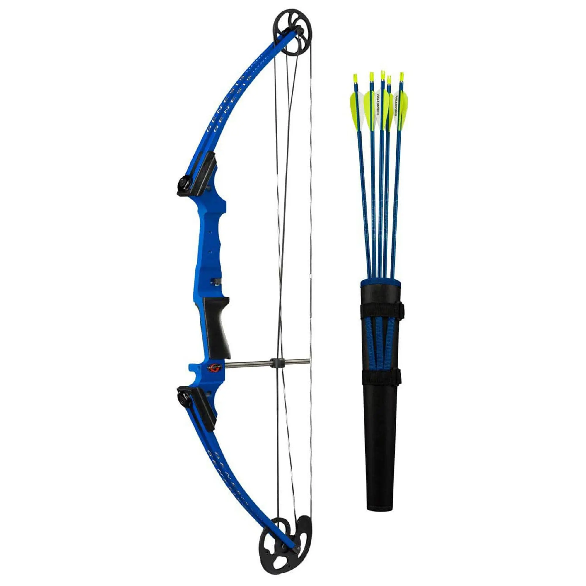 Genesis Original Archery Compound Bow and Arrow Set, Draw Hand-Right, Blue Genesis Original Archery Compound Bow and Arrow Set, Draw Hand-Right, Blue