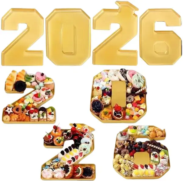 2026 Graduation Charcuterie Board Kit – 13.7'' Large Fillable Number 2026 Plastic Charcuterie Snack Box, Charcuterie Board for Party, Perfect Grad Party Supplies for Chocolate, Candy & Cupcakes