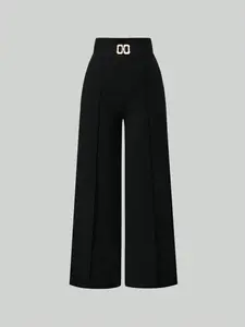 Women's casual solid-color wide-leg pants, suitable for workwear all year round. Autumn women's bottom wear. Soft, comfortable, and well-fitted.