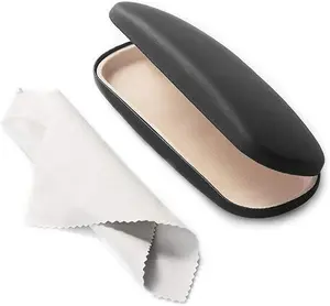 Stylish Lentes Unisex Hard Shell Eyeglasses Case - Protective Durable Design for Everyday Use with Microfiber Cloth Included
