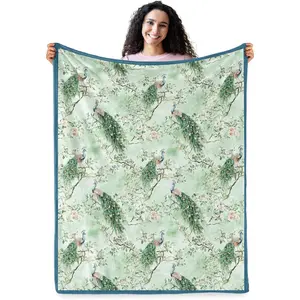 Peacock Teal Throw Blanket, Soft Blanket for Room Decor, Cozy Throw Blankets Christmas Birthday Gifts for Toddles Teens Couch Bed Sofa