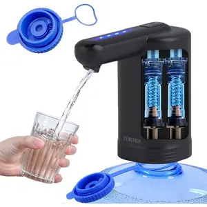 Drinking Pump,USB Charging,for 2-5 Gallon with 2,in Two Pumps (Black)