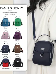 Canvas Mini Crossbody Bag for Women, Lightweight Multi-Layer Handbag, Stylish Phone Case Purse, New Arrival 2026 Fashion Accessory, Fashionable Shoulder Bag