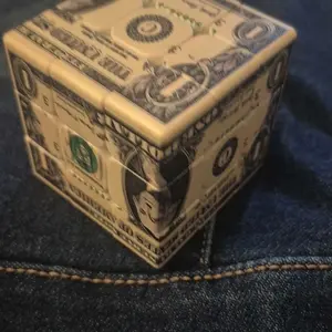 3x3x3 Speed Magic Cube - Unique One Dollar Bill Design, White Plastic Puzzle for Adults & Beginners - Perfect for Competitive Play & Learning, Educational Toy|Federal Note Theme|Durable Construction