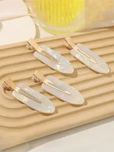 4-Piece Women's Hair Clips Set, Cute Design Hair Accessories, Essential for Daily Use and Makeup, Fashionable All-Season Hair Clips for Women